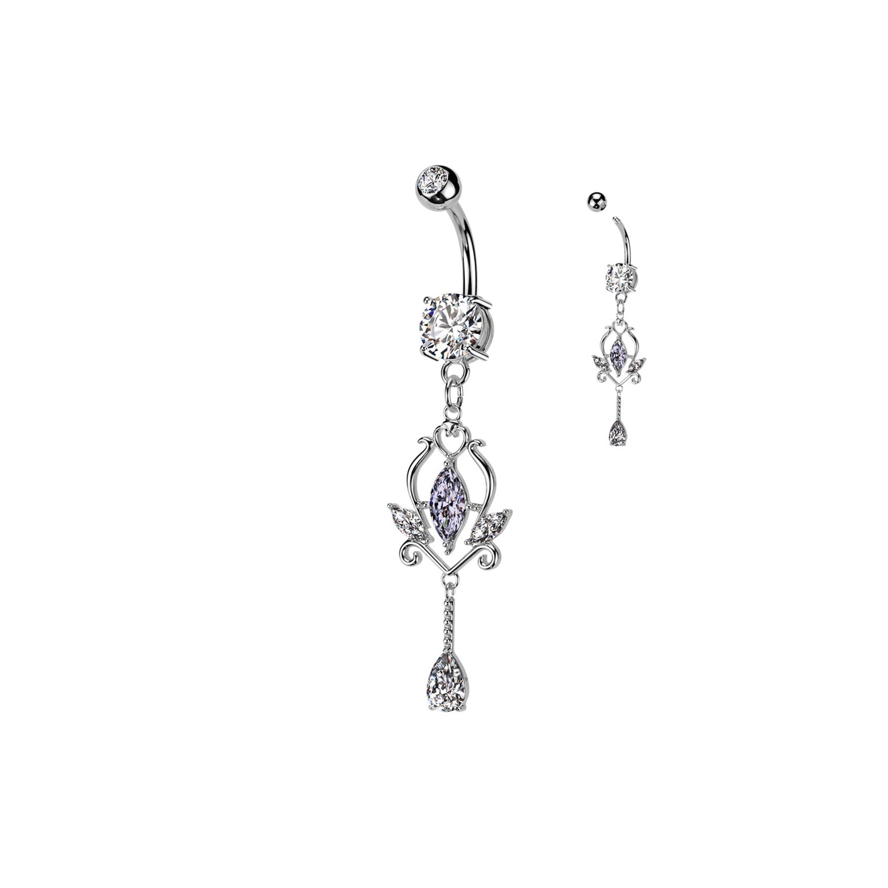 Piercing Nombril KAMALA en Acier et Zirconium