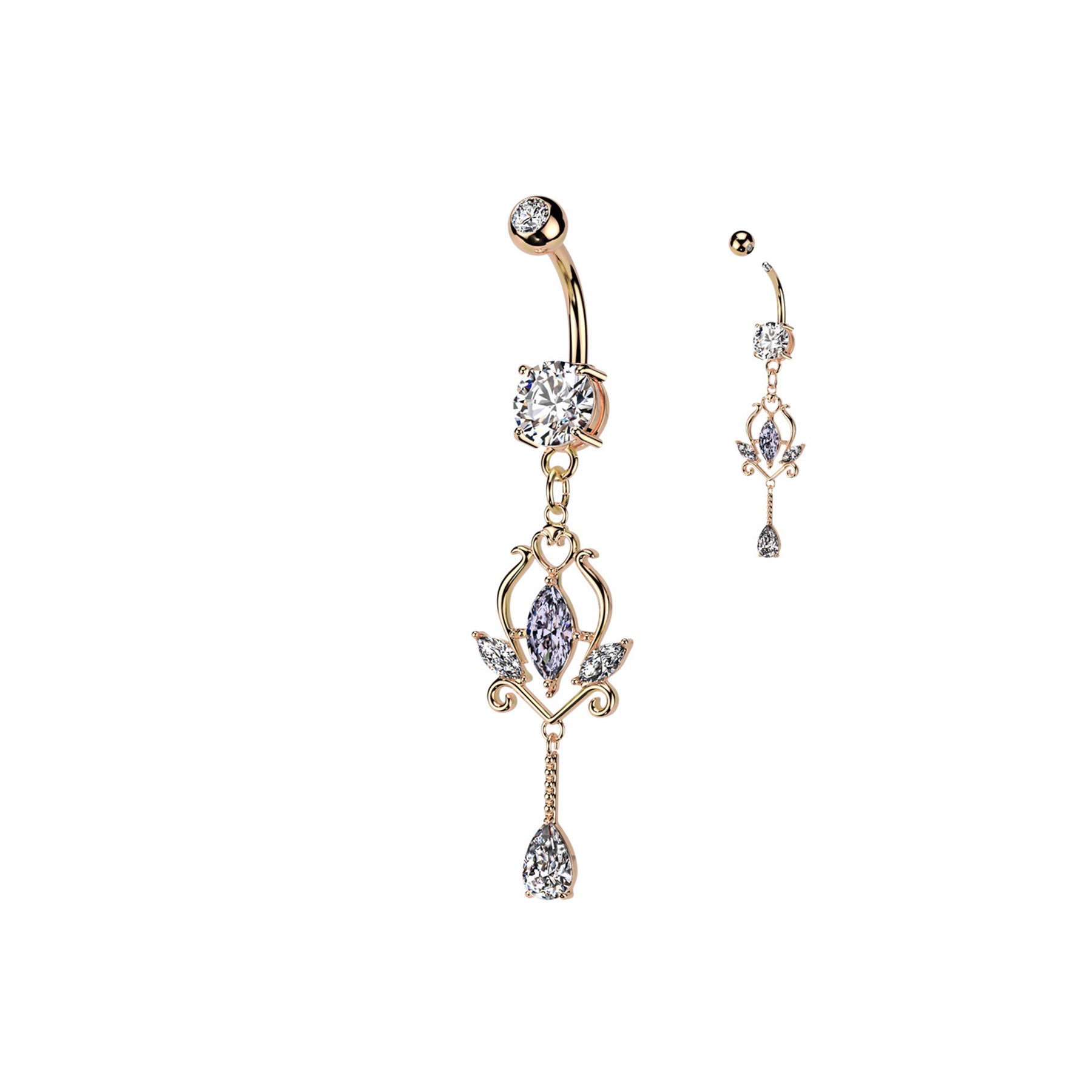 Piercing Nombril KAMALA en Acier et Zirconium