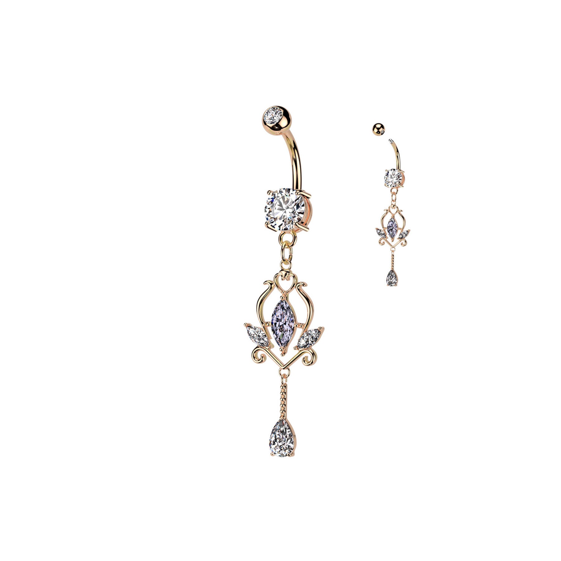 Piercing Nombril KAMALA en Acier et Zirconium