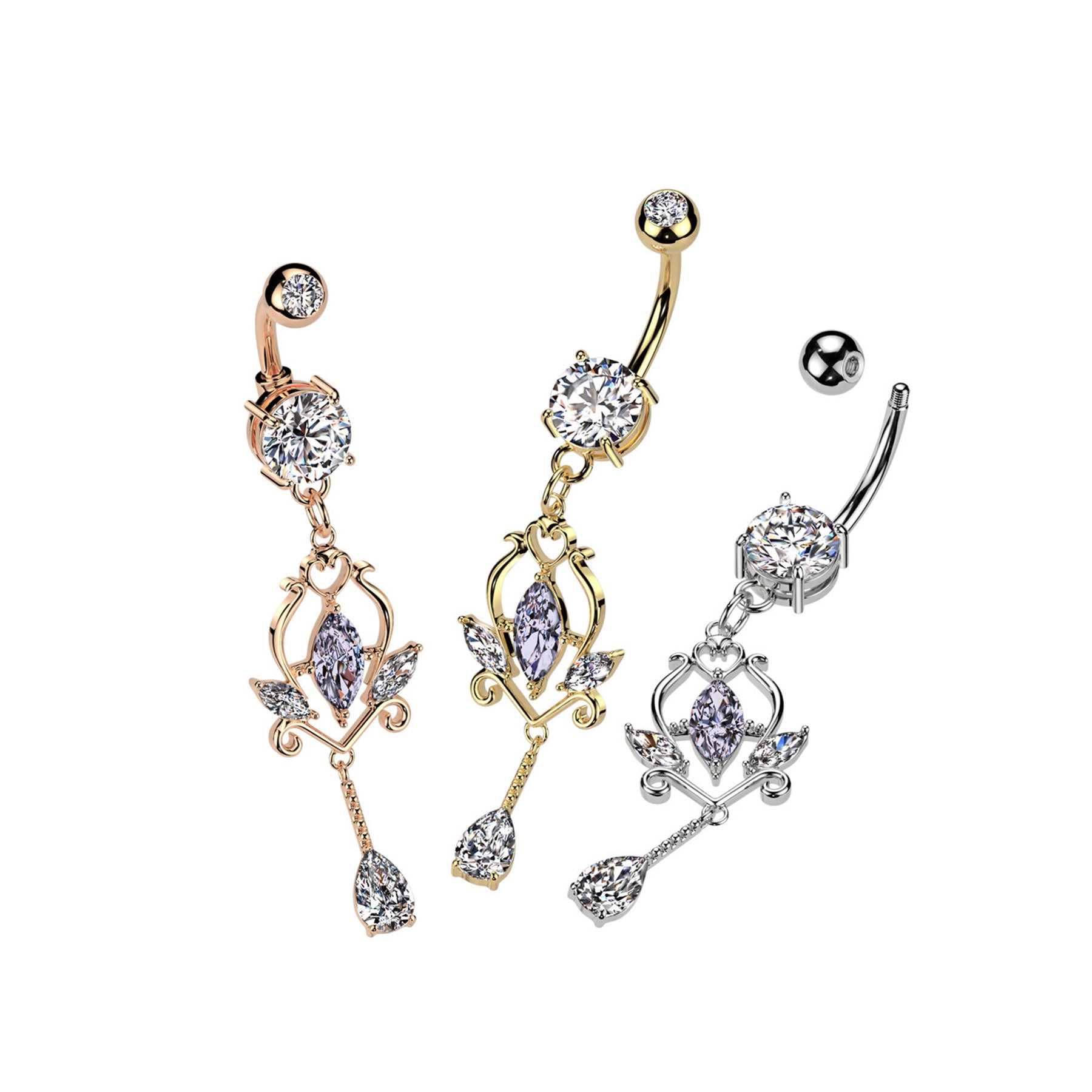 Piercing Nombril KAMALA en Acier et Zirconium