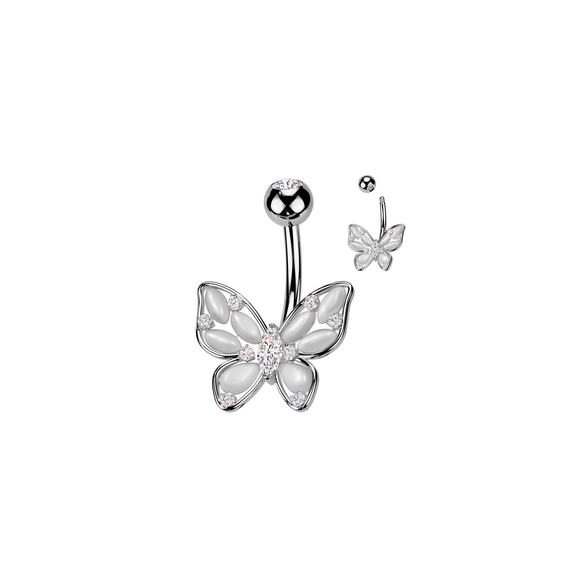 Piercing Nombril KAZOUA en Acier Chirurgical 316L, Zirconium et Resine