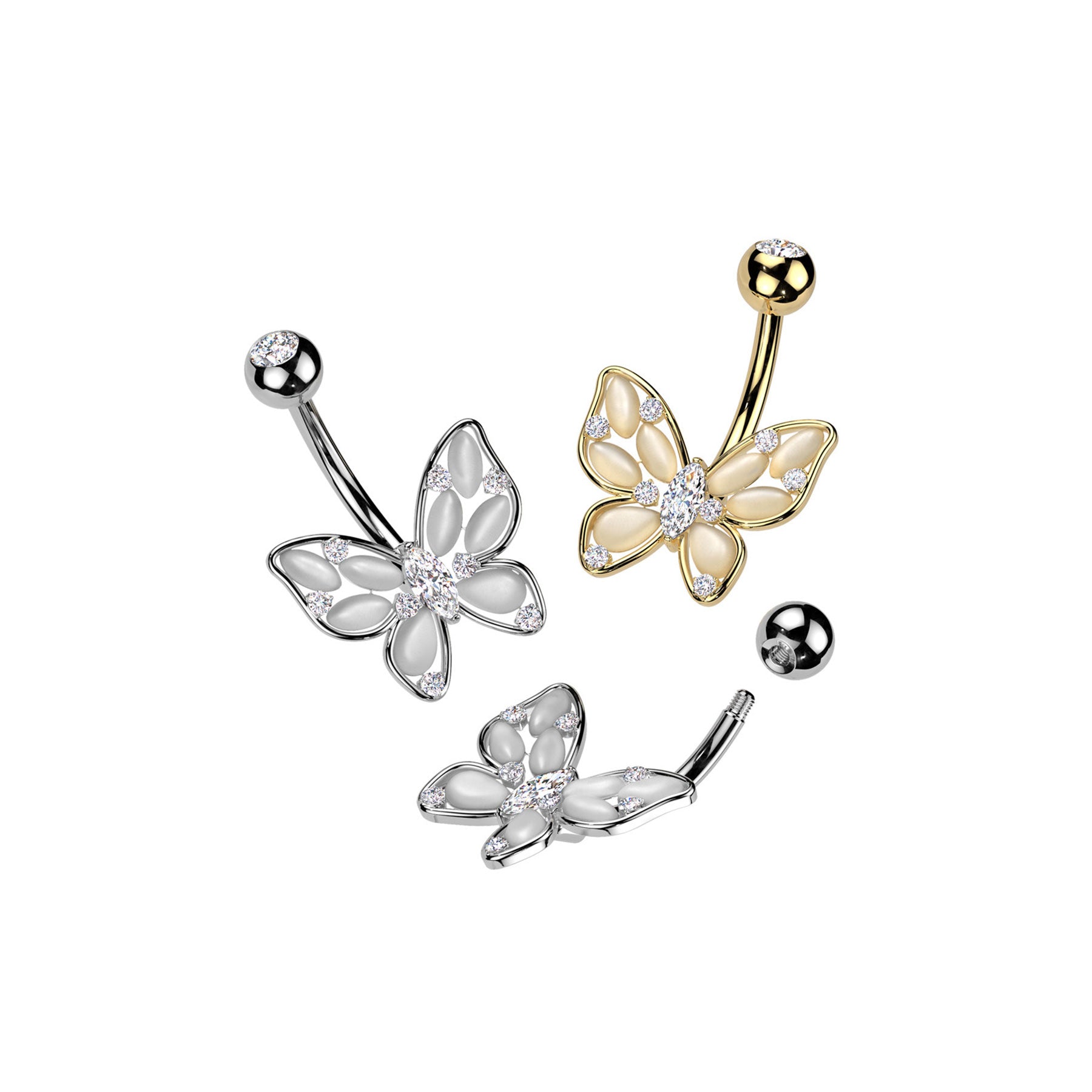 Piercing Nombril KAZOUA en Acier Chirurgical 316L, Zirconium et Resine