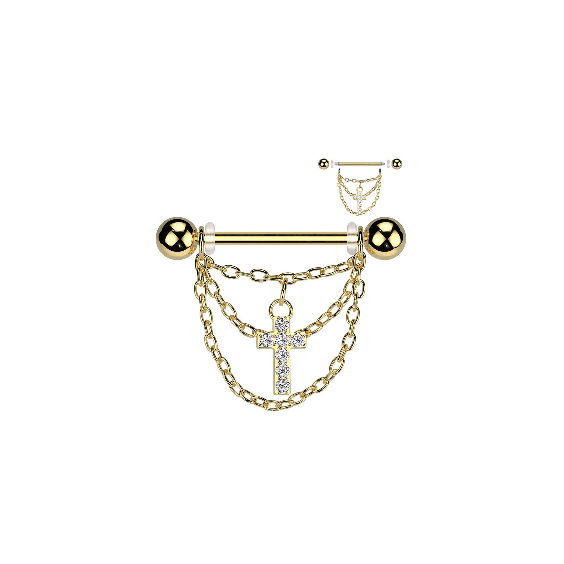 Piercing Téton AMOGHA en Acier et Zirconium