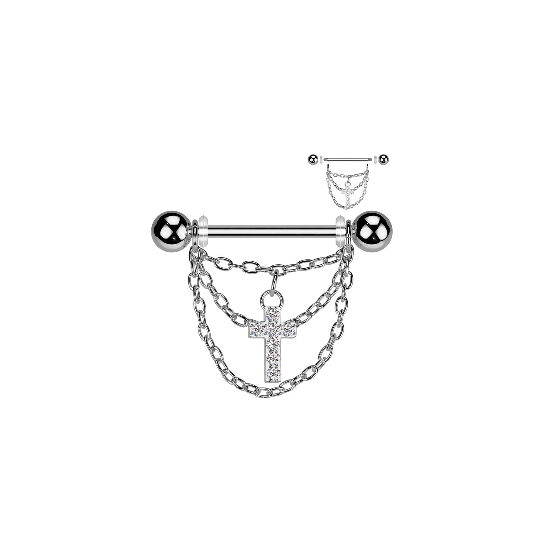 Piercing Téton AMOGHA en Acier et Zirconium