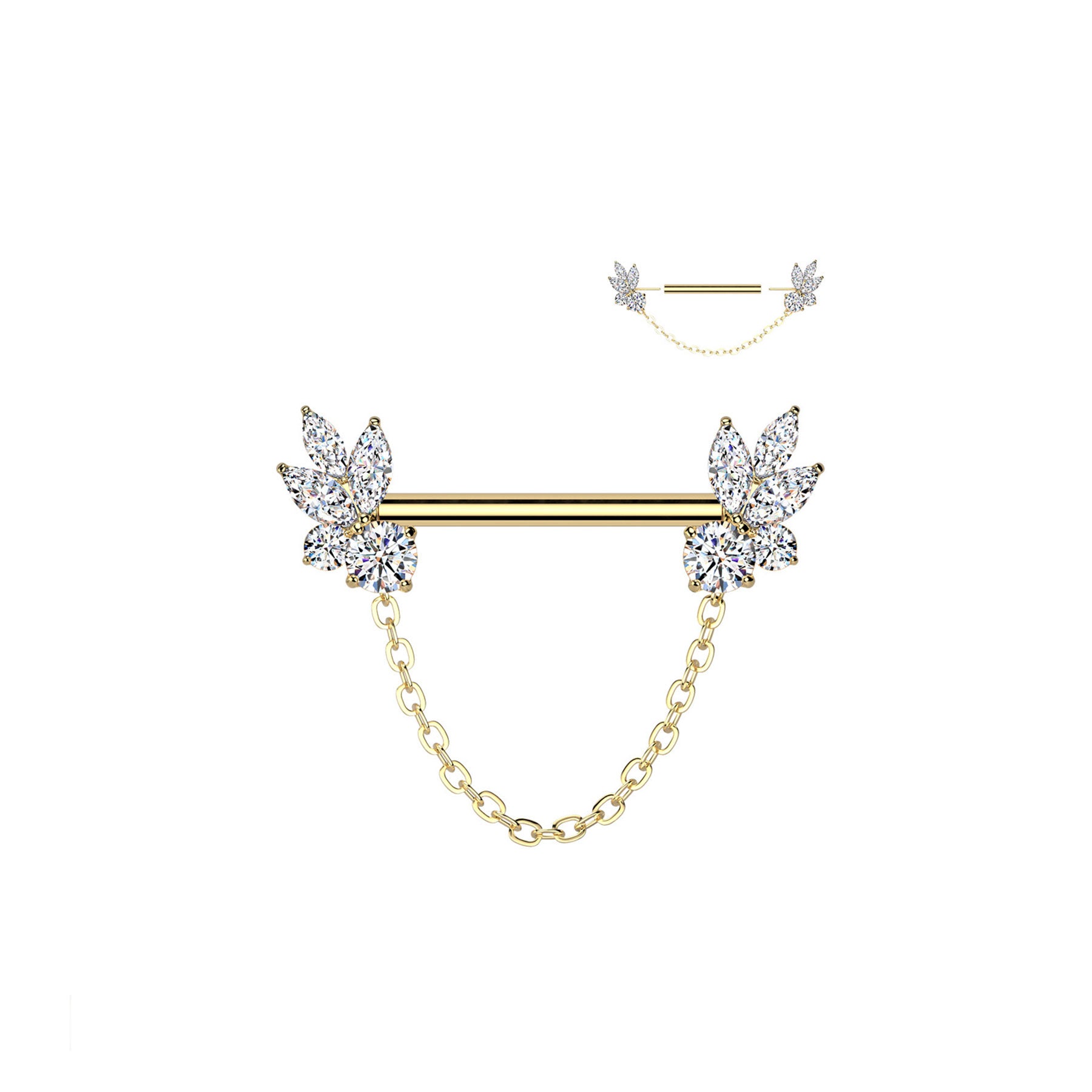 Piercing Téton BIANCA en Acier et Zirconium