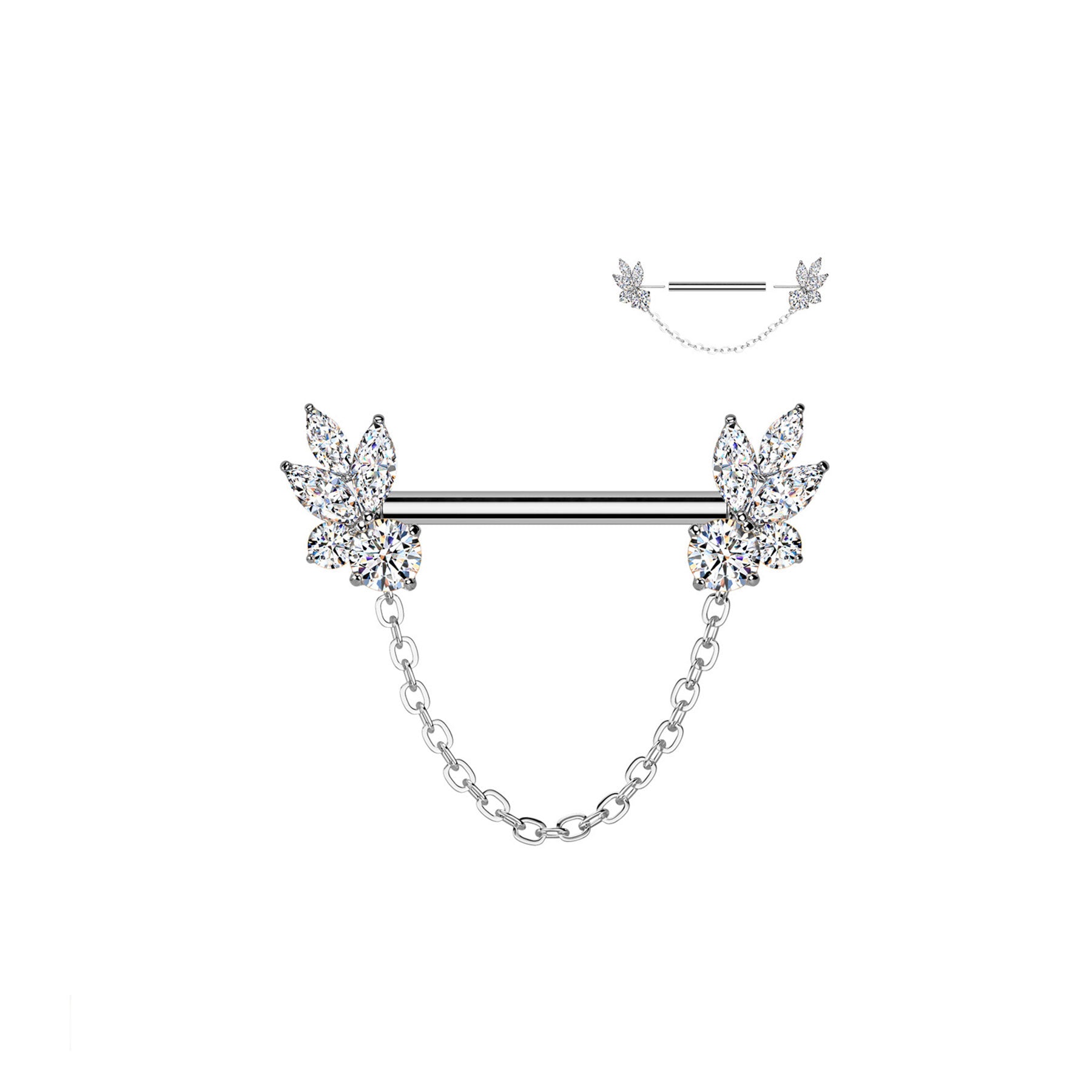 Piercing Téton BIANCA en Acier et Zirconium