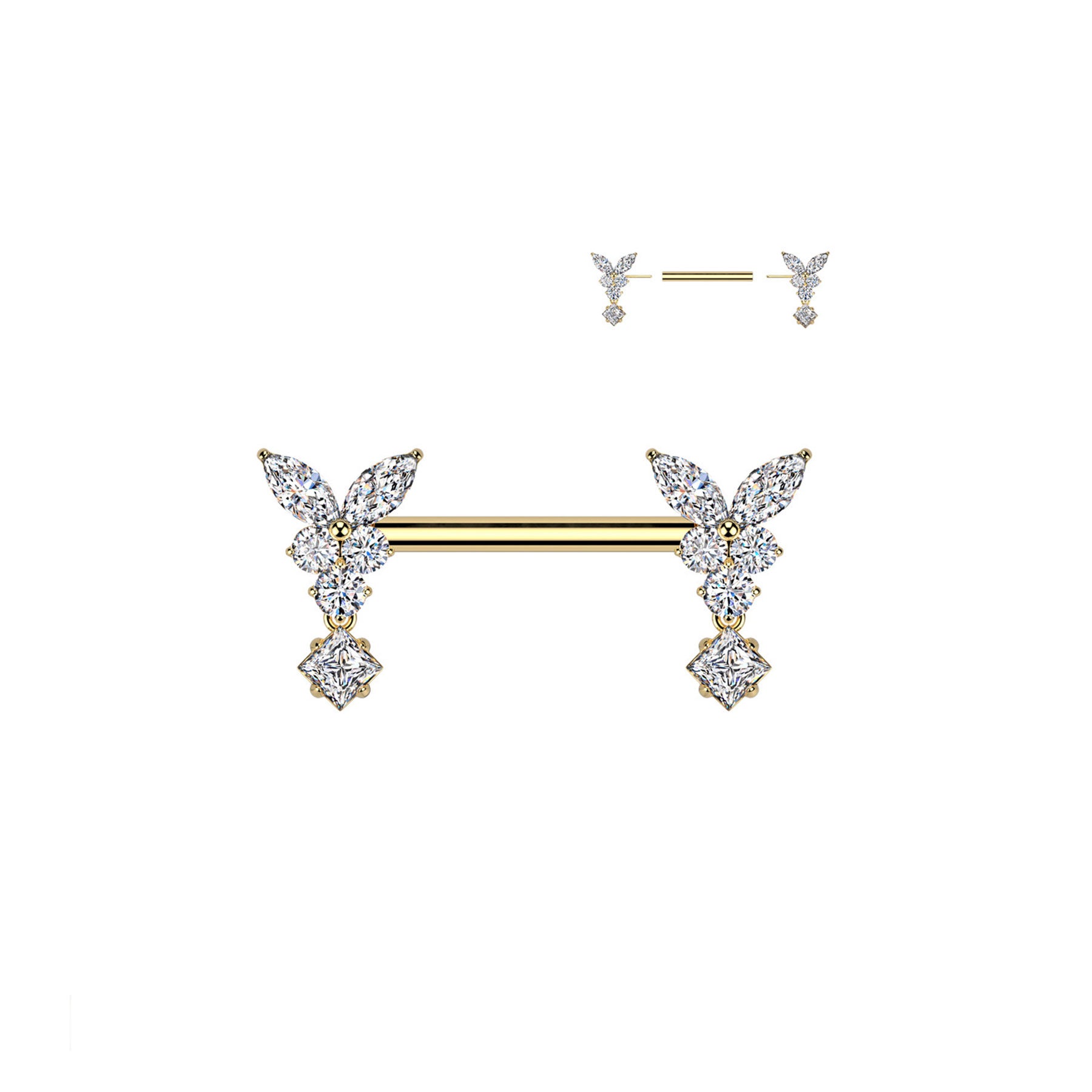 Piercing Téton SIENNA en Acier et Zirconium