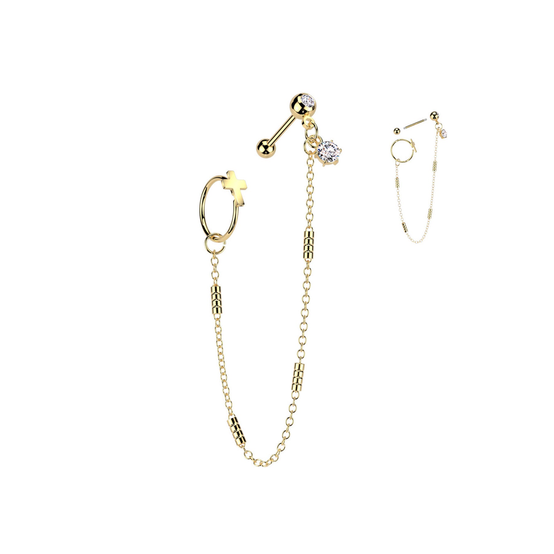 Piercing Tragus INDIYA en Acier et Zirconium