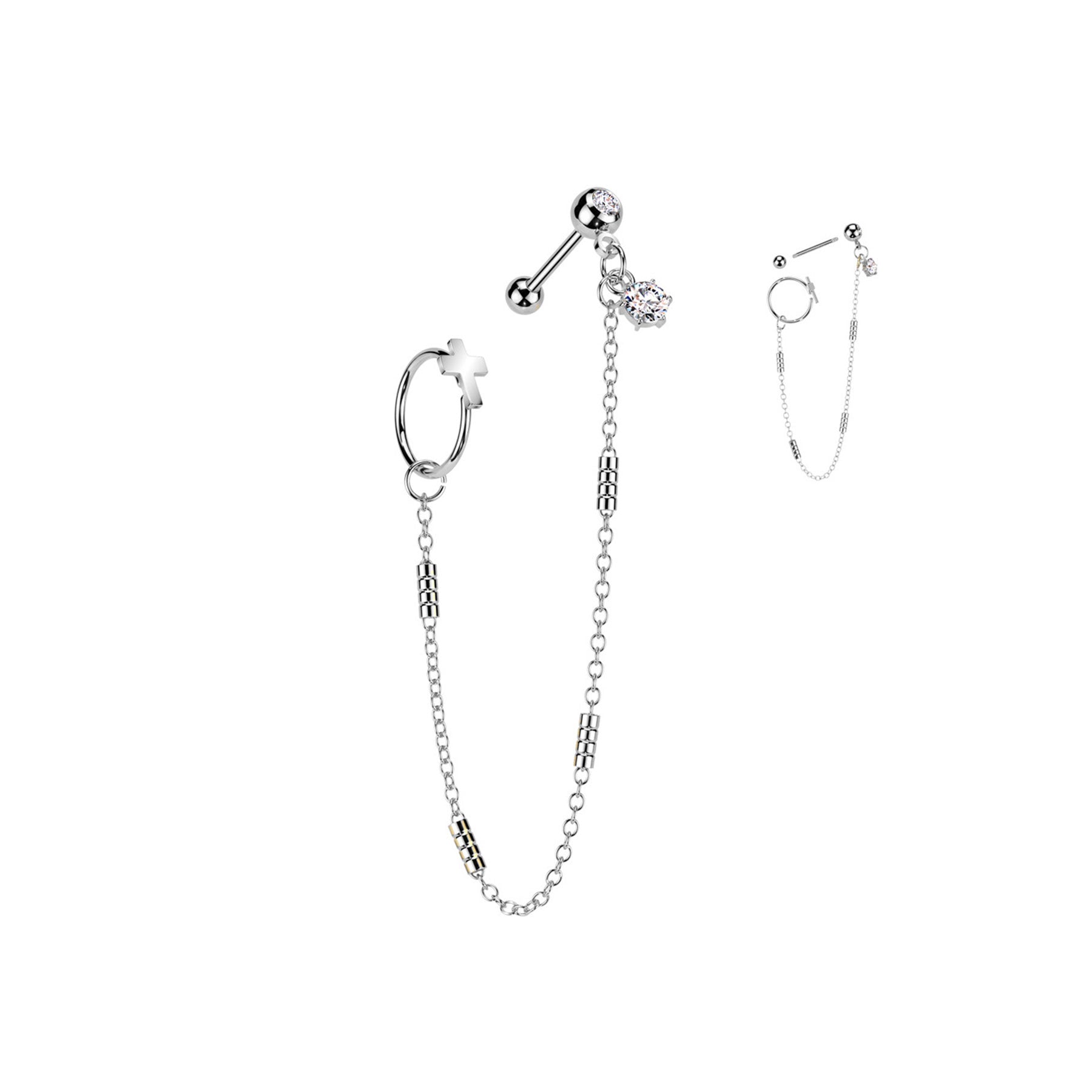Piercing Tragus INDIYA en Acier et Zirconium