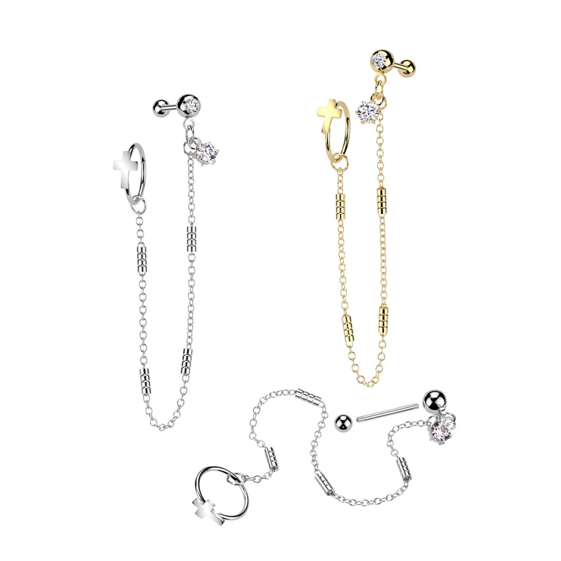 Piercing Tragus INDIYA en Acier et Zirconium