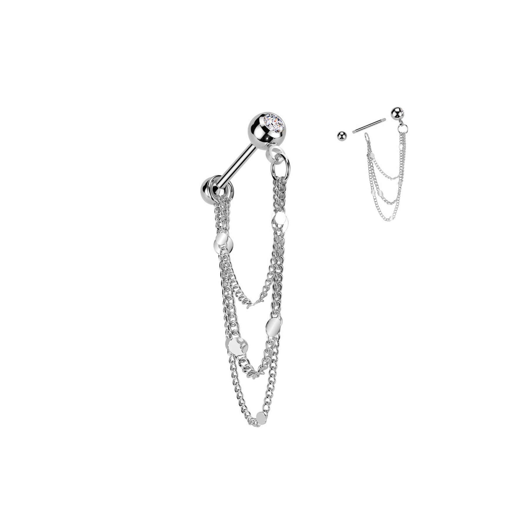Piercing Tragus VENITA en Acier et Zirconium