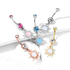 Piercing Nombril NYEMA en Acier et Opale