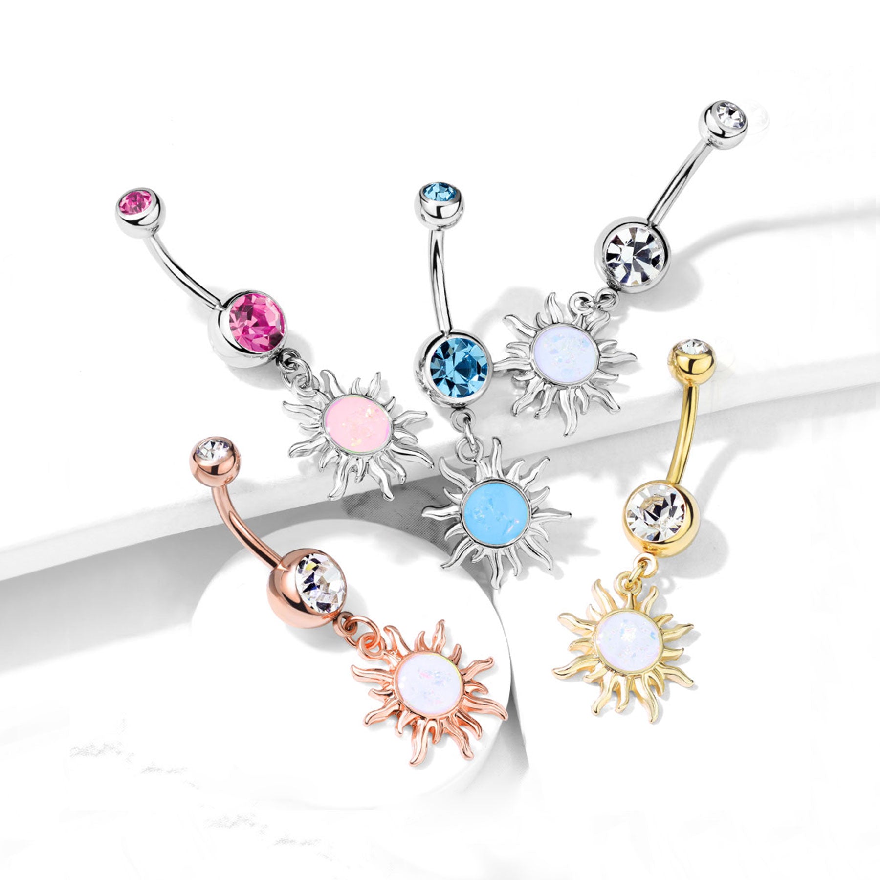 Piercing Nombril NYEMA en Acier et Opale